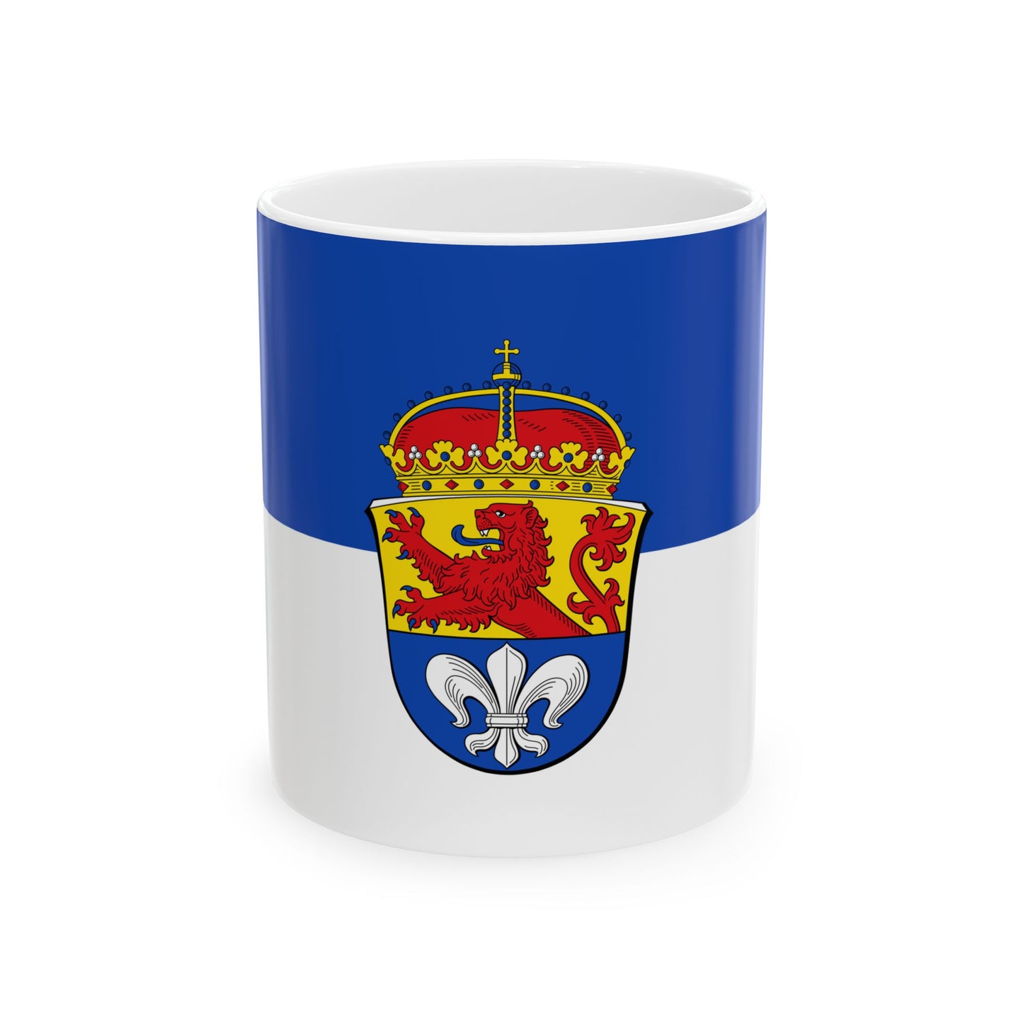 Hissflagge der Stadt Darmstadt (Germany) White Coffee Mug-11oz-Go Mug Yourself