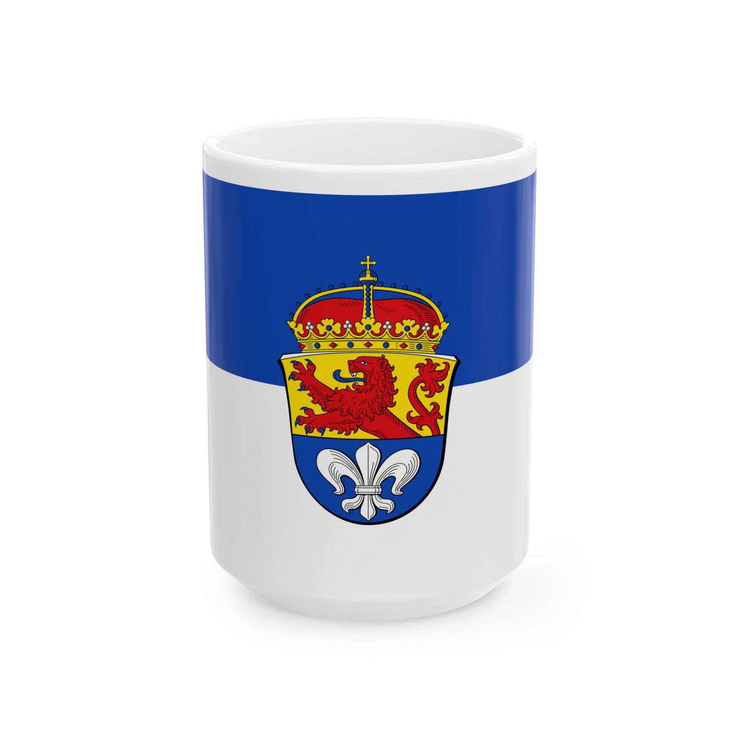 Hissflagge der Stadt Darmstadt (Germany) White Coffee Mug-15oz-Go Mug Yourself