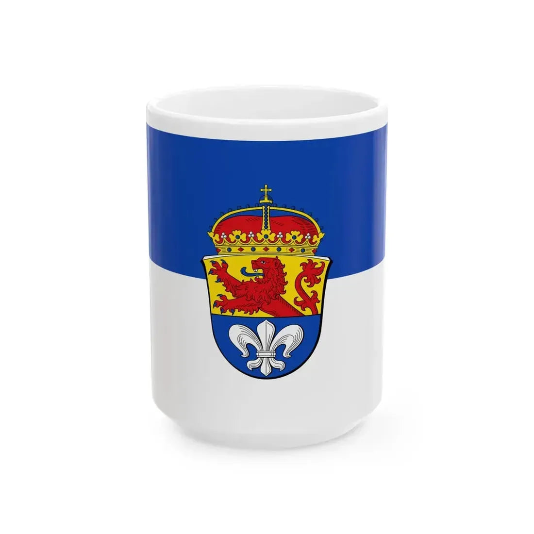 Hissflagge der Stadt Darmstadt (Germany) White Coffee Mug 15oz - Go Mug Yourself