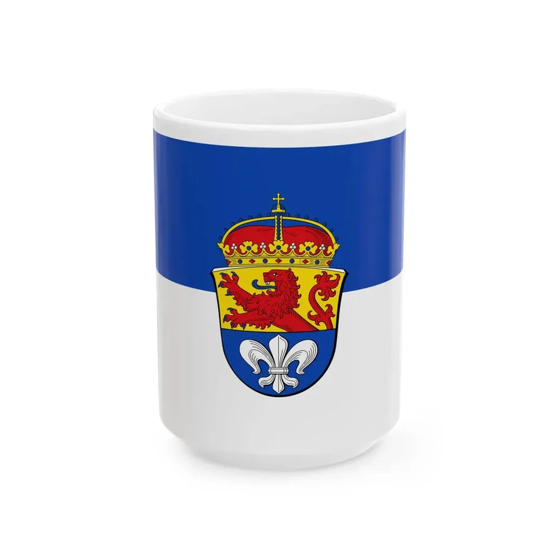 Hissflagge der Stadt Darmstadt (Germany) White Coffee Mug 15oz - Go Mug Yourself