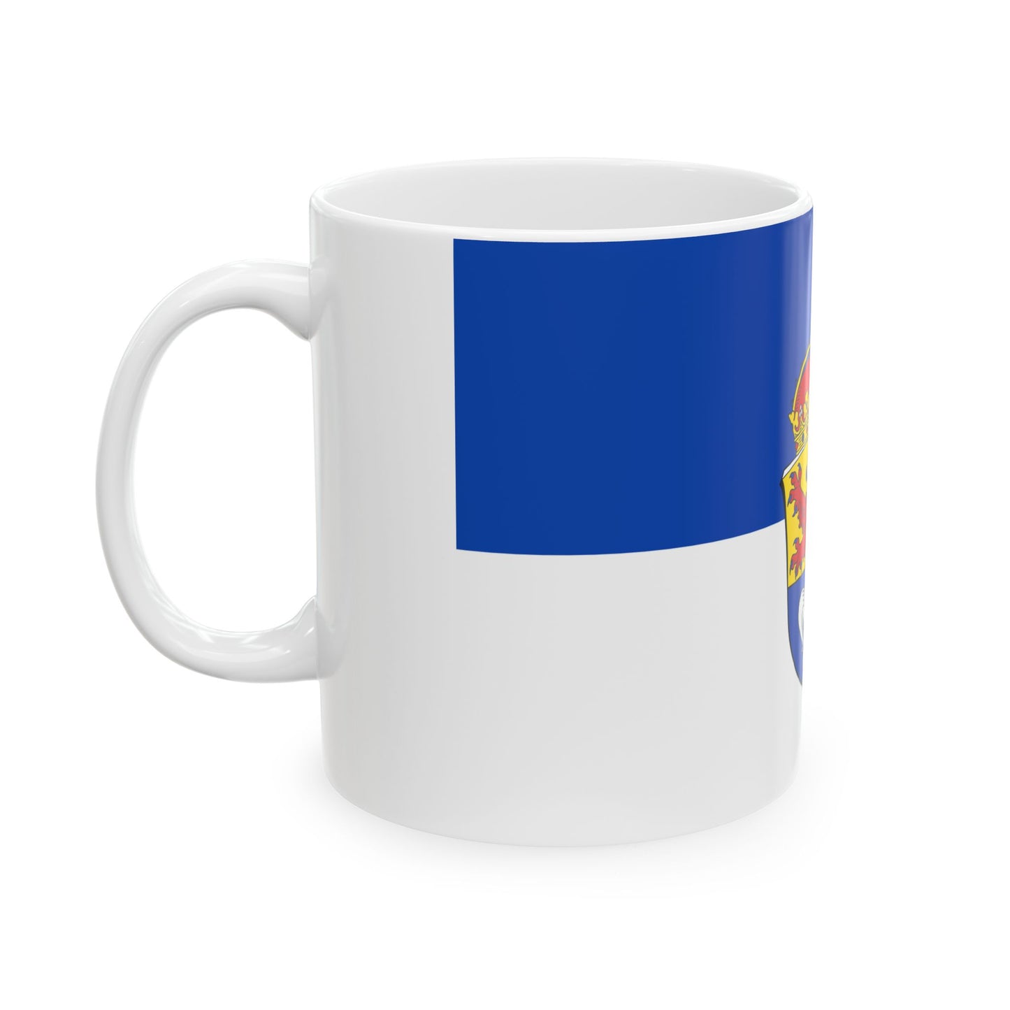 Hissflagge der Stadt Darmstadt (Germany) White Coffee Mug-Go Mug Yourself