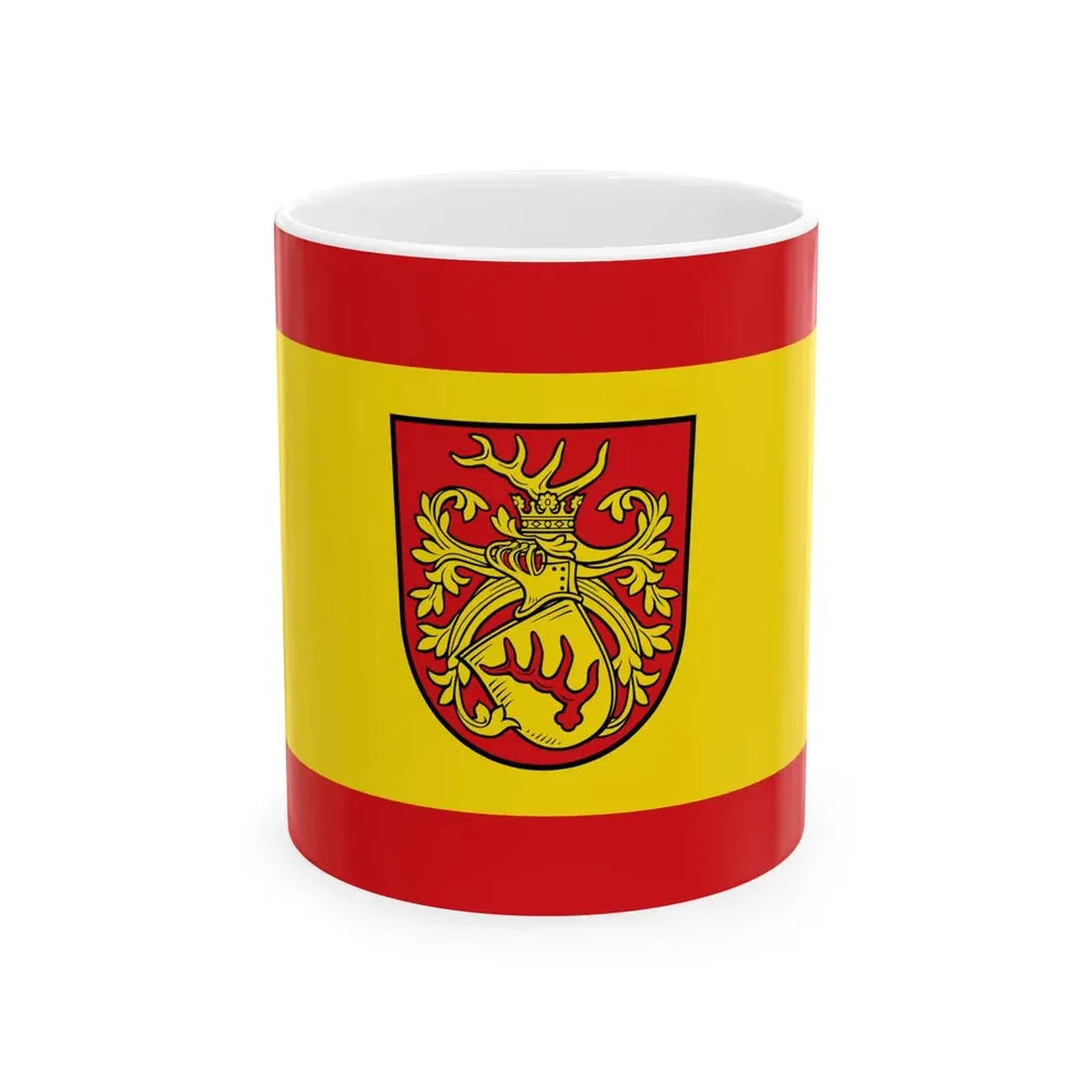 Hissflagge der Stadt Forst Lausitz (Germany) White Coffee Mug 11oz - Go Mug Yourself