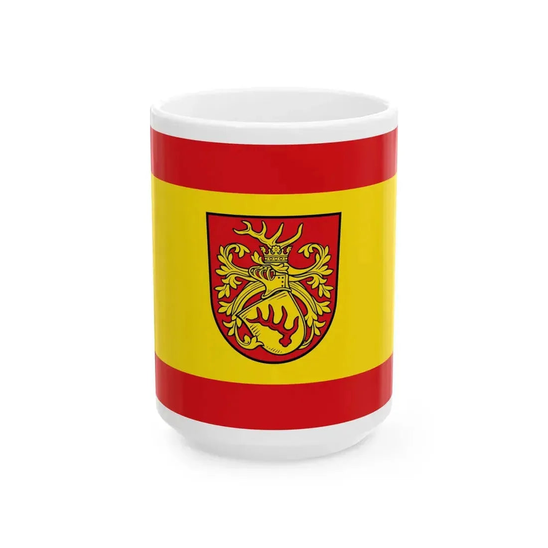 Hissflagge der Stadt Forst Lausitz (Germany) White Coffee Mug 15oz - Go Mug Yourself