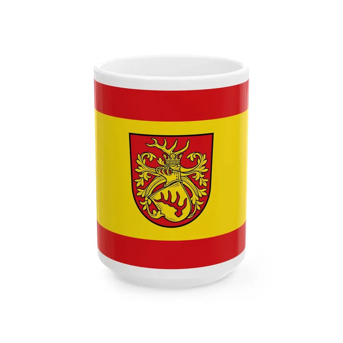 Hissflagge der Stadt Forst Lausitz (Germany) White Coffee Mug 15oz - Go Mug Yourself