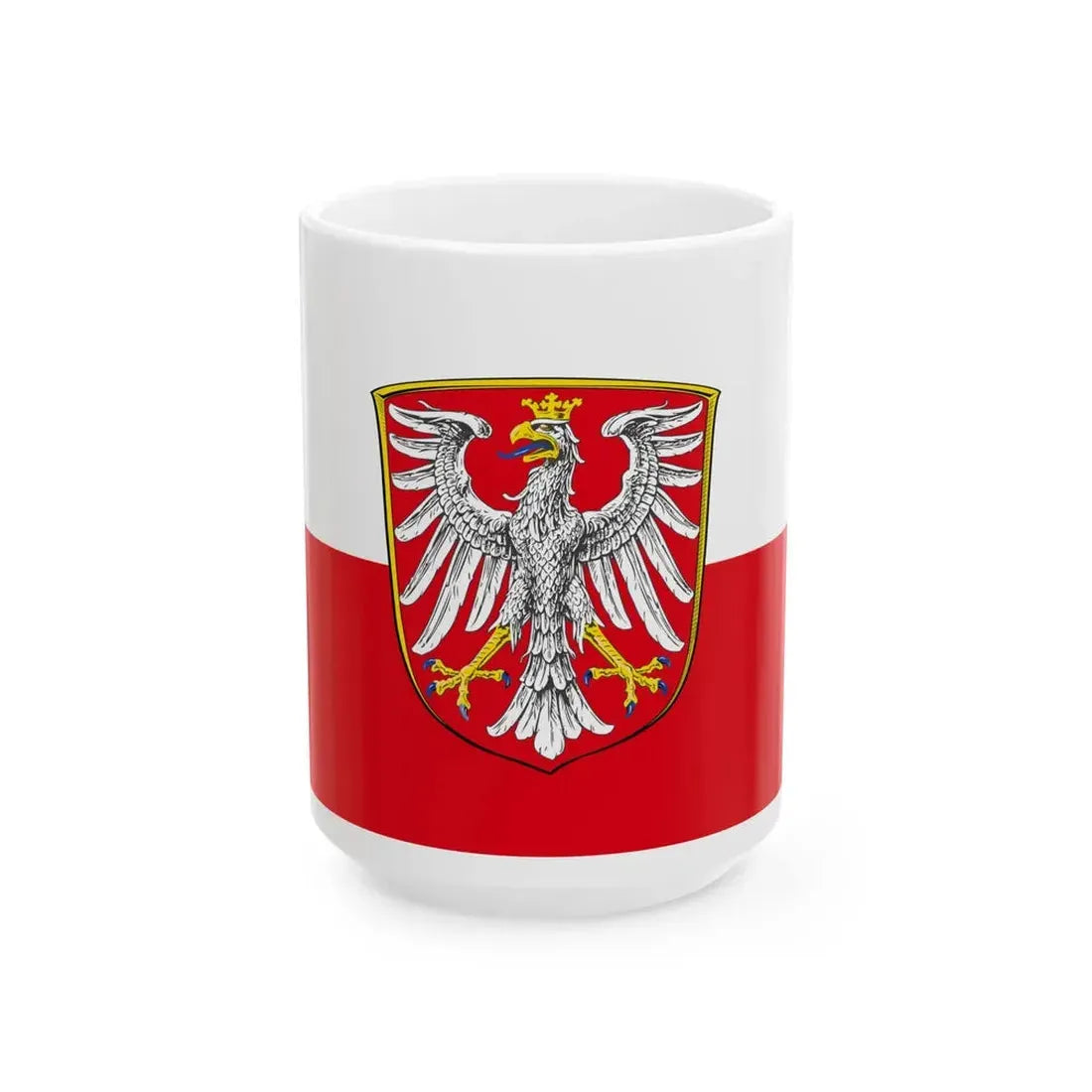 Hissflagge der Stadt Frankfurt am Main (Germany) White Coffee Mug 15oz - Go Mug Yourself