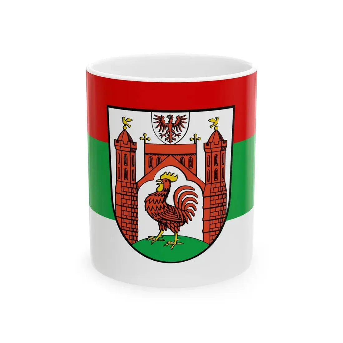 Hissflagge der Stadt Frankfurt an der Oder (Germany) White Coffee Mug 11oz - Go Mug Yourself