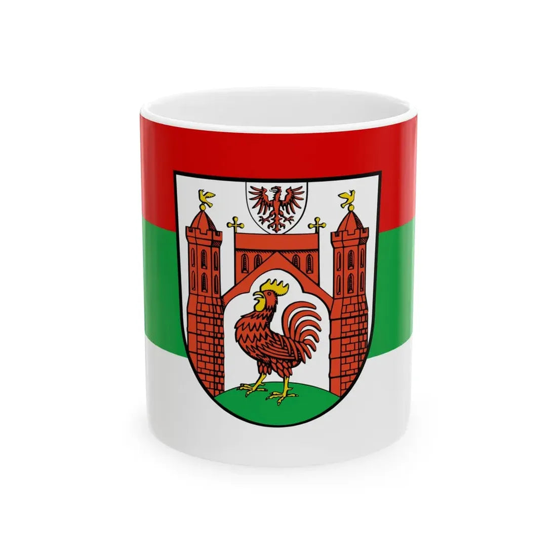 Hissflagge der Stadt Frankfurt an der Oder (Germany) White Coffee Mug 11oz - Go Mug Yourself