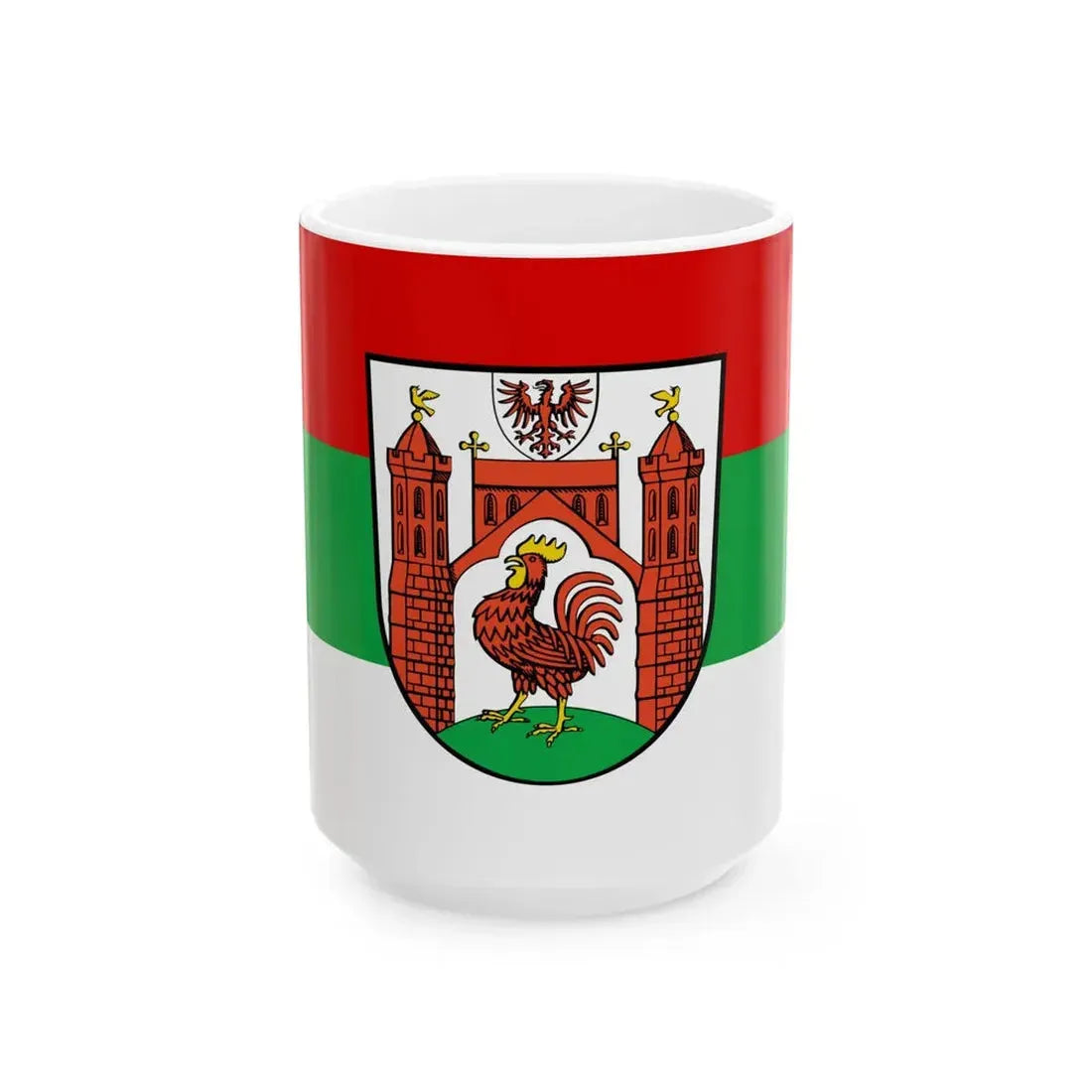 Hissflagge der Stadt Frankfurt an der Oder (Germany) White Coffee Mug 15oz - Go Mug Yourself