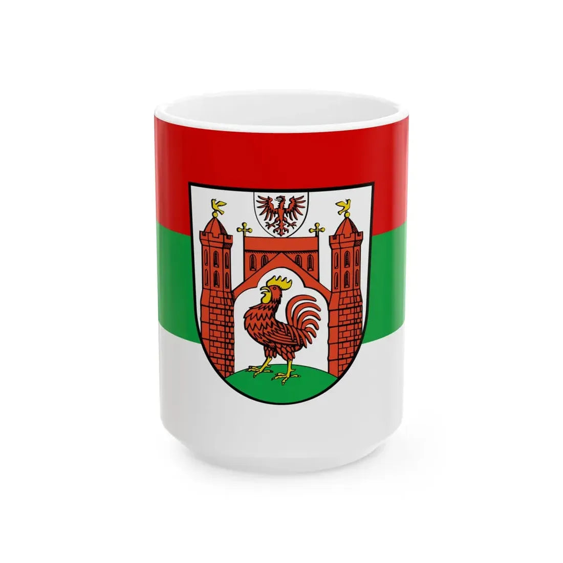 Hissflagge der Stadt Frankfurt an der Oder (Germany) White Coffee Mug 15oz - Go Mug Yourself