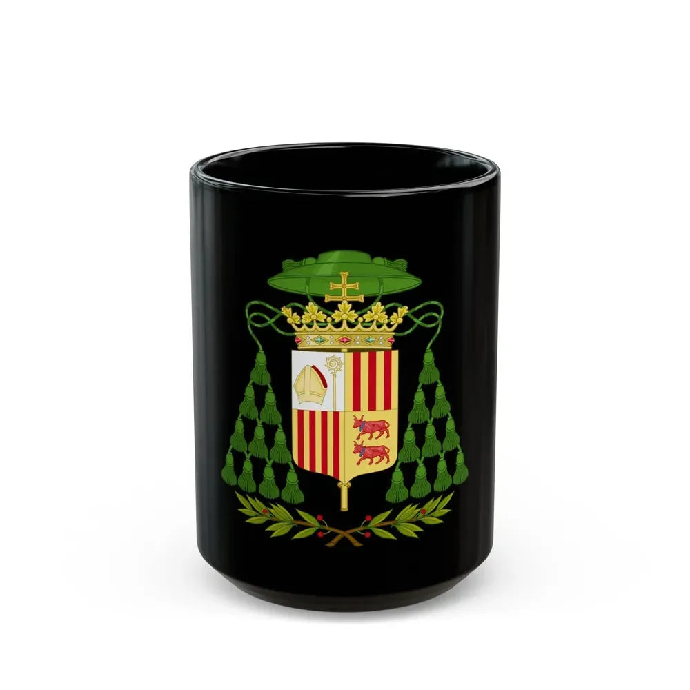 Historical Coat of Arms of Ecclesiastic Co-Prince of Andorra - Black Coffee Mug 15oz - Go Mug Yourself