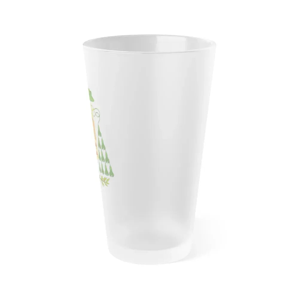 Historical Coat of Arms of Ecclesiastic Co-Prince of Andorra - Frosted Pint Glass 16oz - Go Mug Yourself