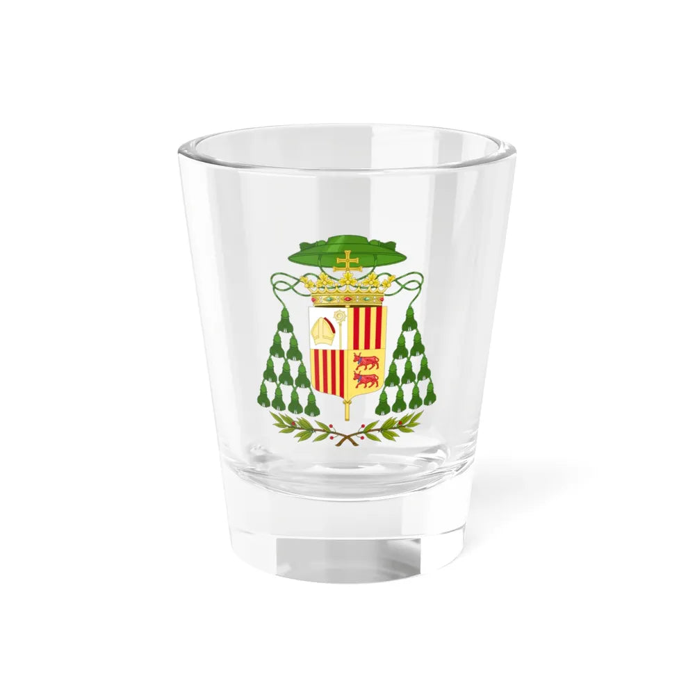 Historical Coat of Arms of Ecclesiastic Co-Prince of Andorra - Shot Glass 1.5oz 1.5oz - Go Mug Yourself
