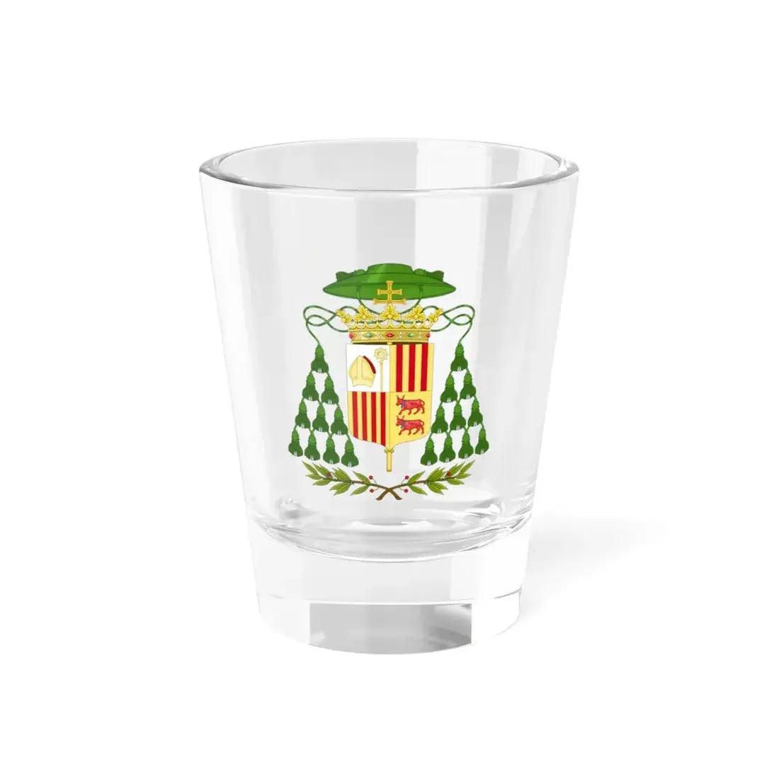 Historical Coat of Arms of Ecclesiastic Co-Prince of Andorra - Shot Glass 1.5oz 1.5oz - Go Mug Yourself