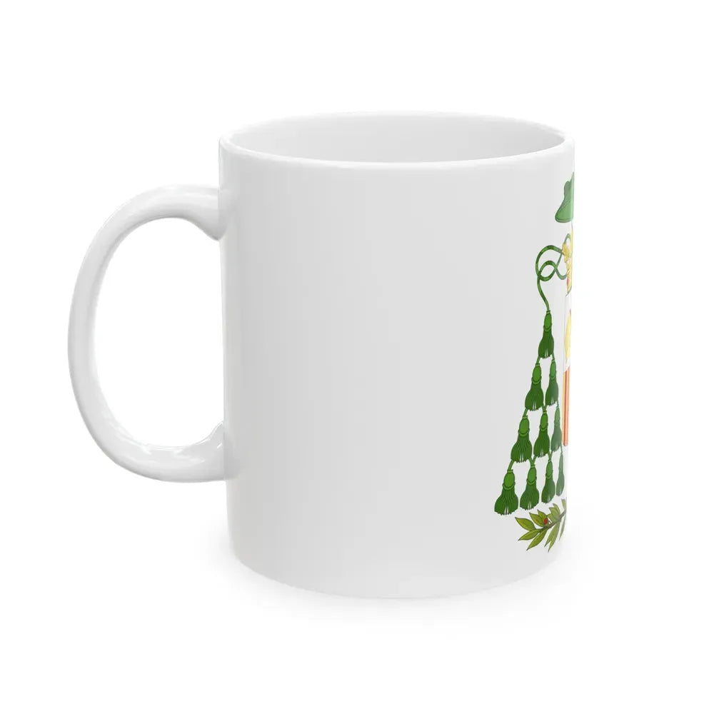 Historical Coat of Arms of Ecclesiastic Co-Prince of Andorra - White Coffee Mug - Go Mug Yourself
