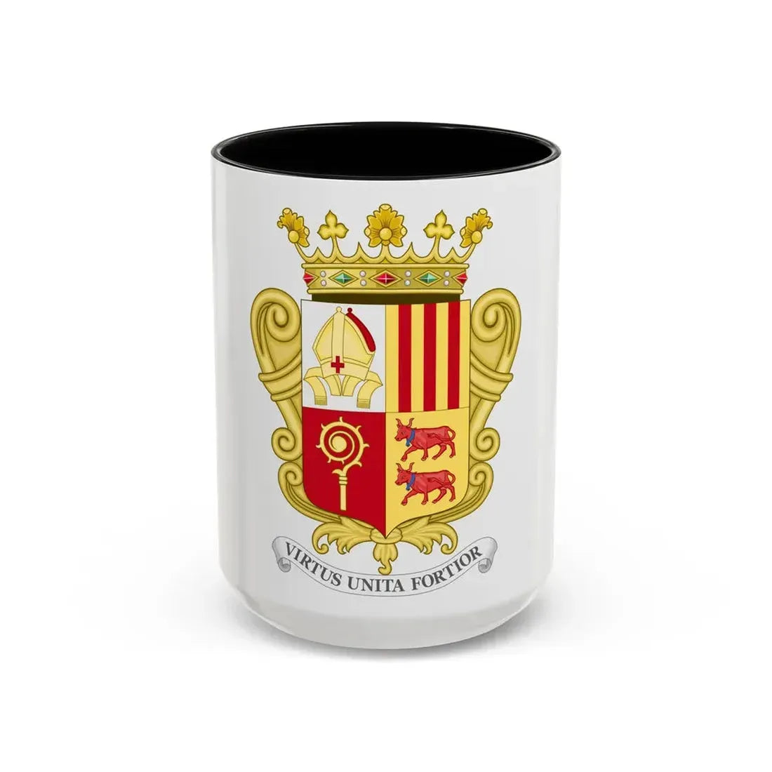 Historical Coat of Arms of French Prince of Andorra - Accent Coffee Mug 15oz Black - Go Mug Yourself