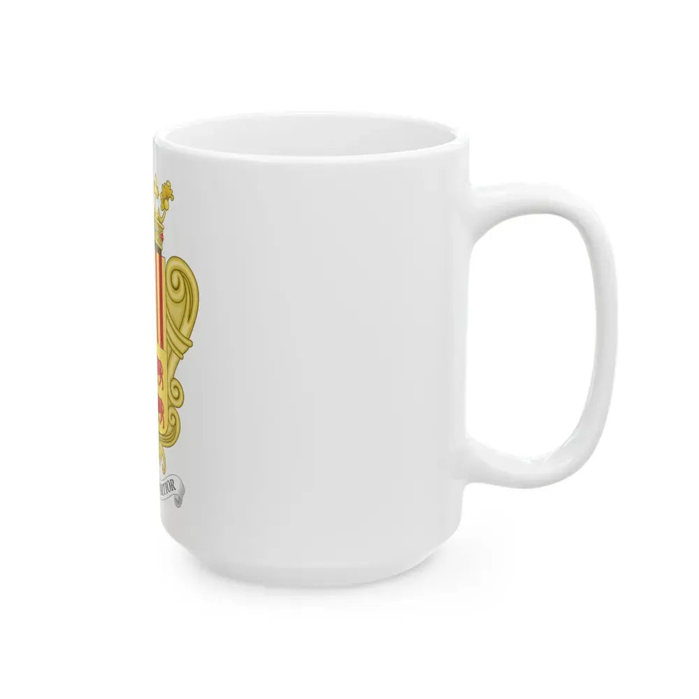 Historical Coat of Arms of French Prince of Andorra - White Coffee Mug - Go Mug Yourself