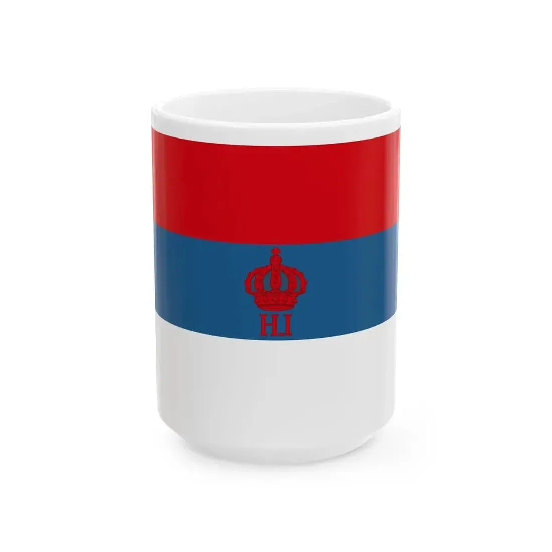 Historical merchant fleet flag of Montenegro version3 (Montenegro) White Coffee Mug 15oz - Go Mug Yourself
