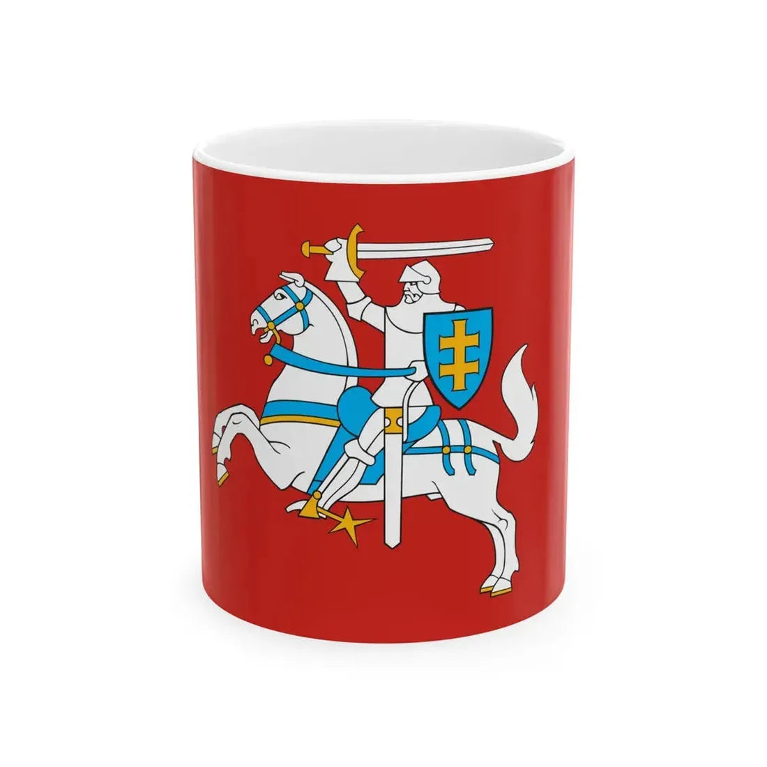 Historical national armorial flag of Lithuania (Lithuania) White Coffee Mug 11oz - Go Mug Yourself