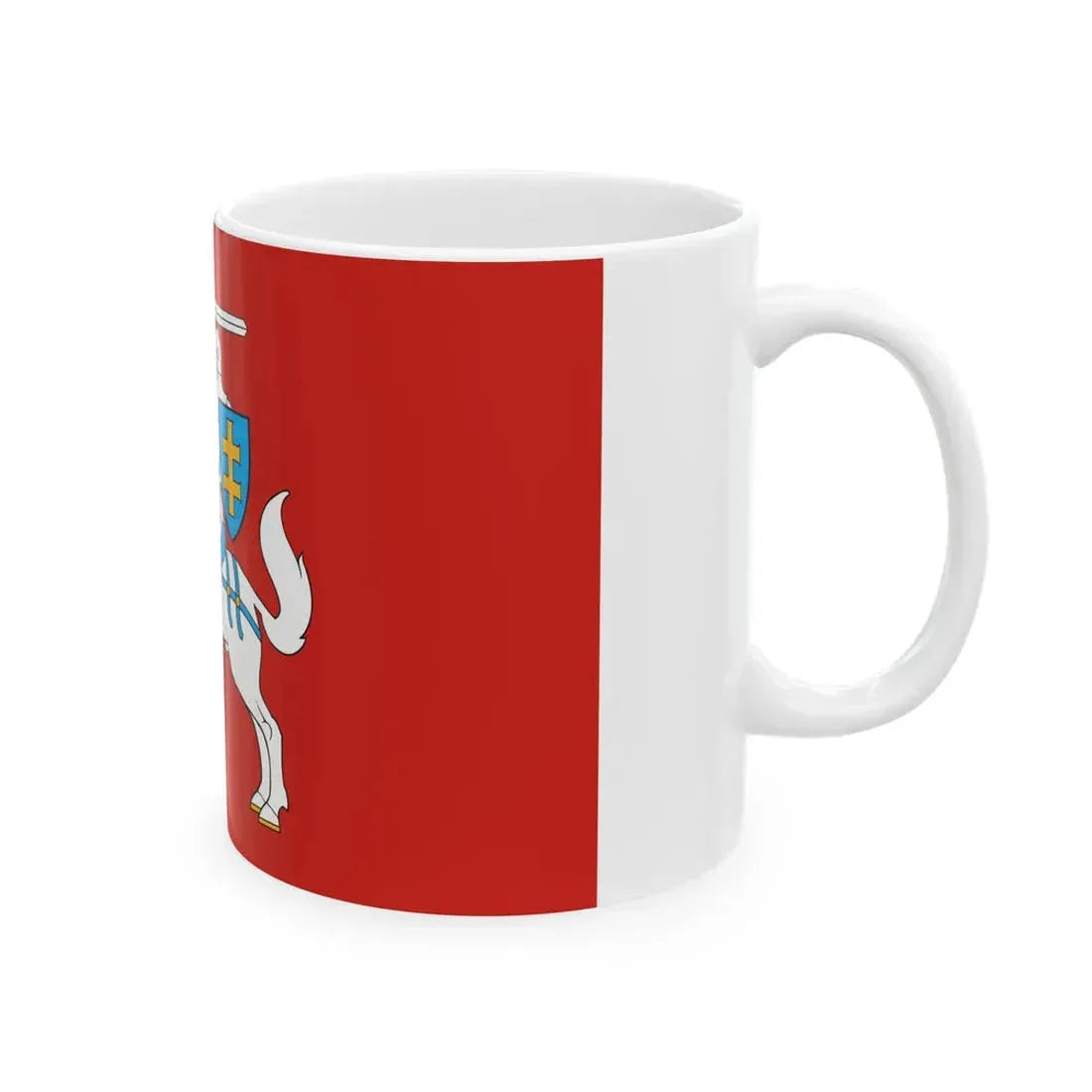 Historical national armorial flag of Lithuania (Lithuania) White Coffee Mug - Go Mug Yourself