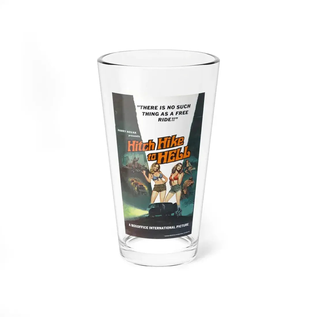 HITCH HIKE TO HELL (2) 1977 Movie Poster - Pint Glass 16oz 16oz - Go Mug Yourself