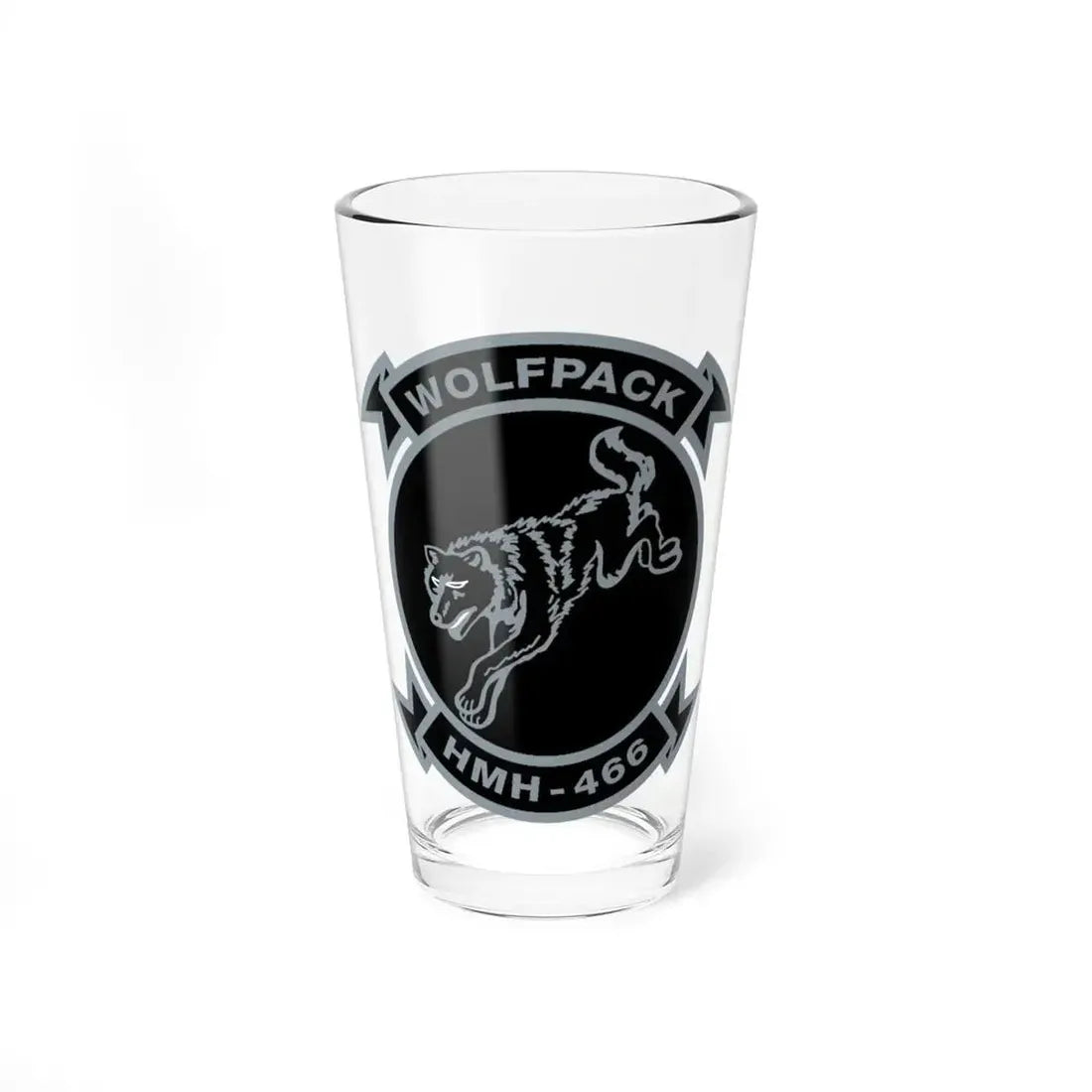 HMH 466 Wolfpack (USMC) Pint Glass 16oz 16oz - Go Mug Yourself