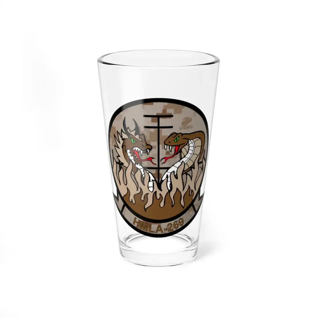 HMLA 269 Desert (USMC) Pint Glass 16oz 16oz - Go Mug Yourself
