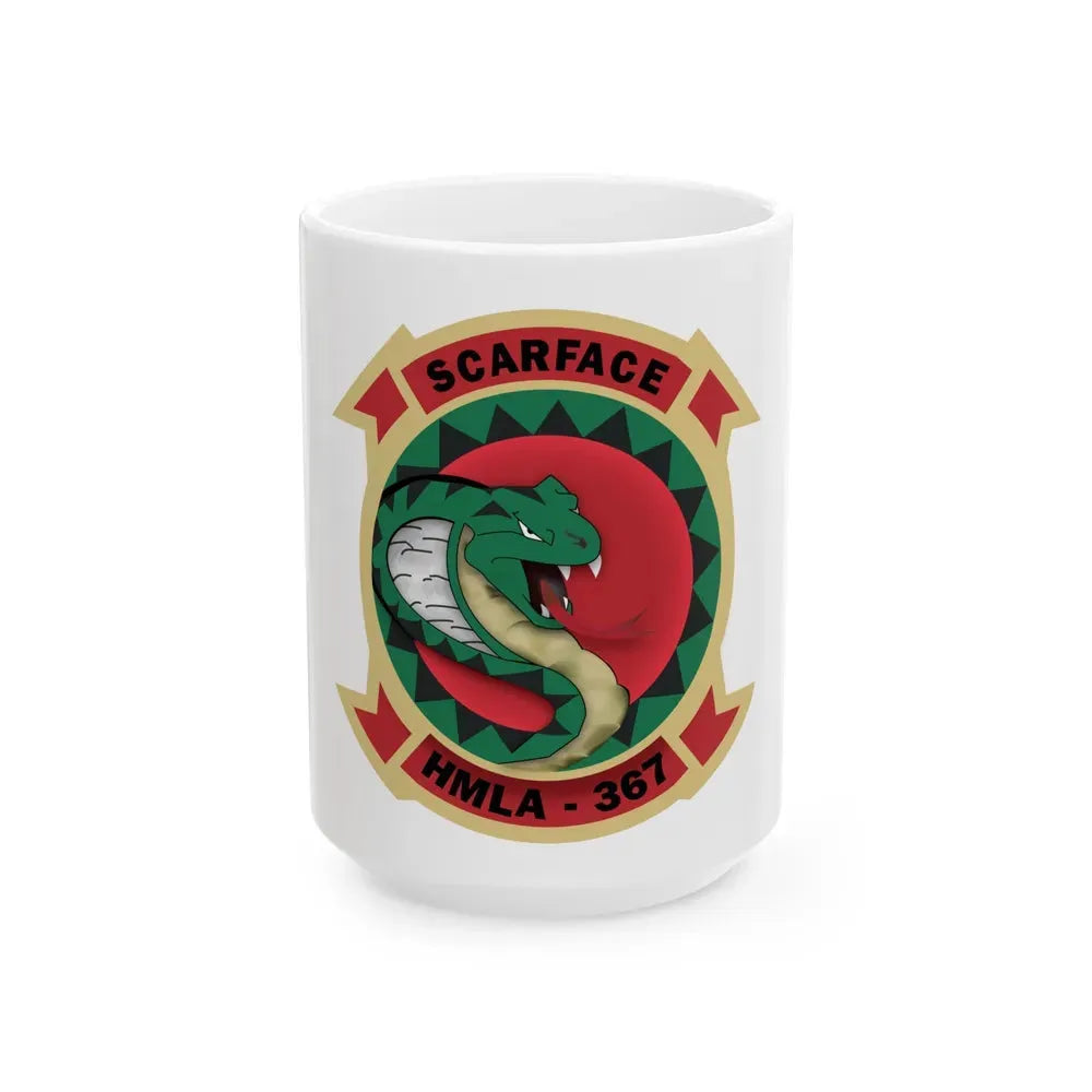 HMLA 367 Scarface (USMC) White Coffee Mug 15oz - Go Mug Yourself