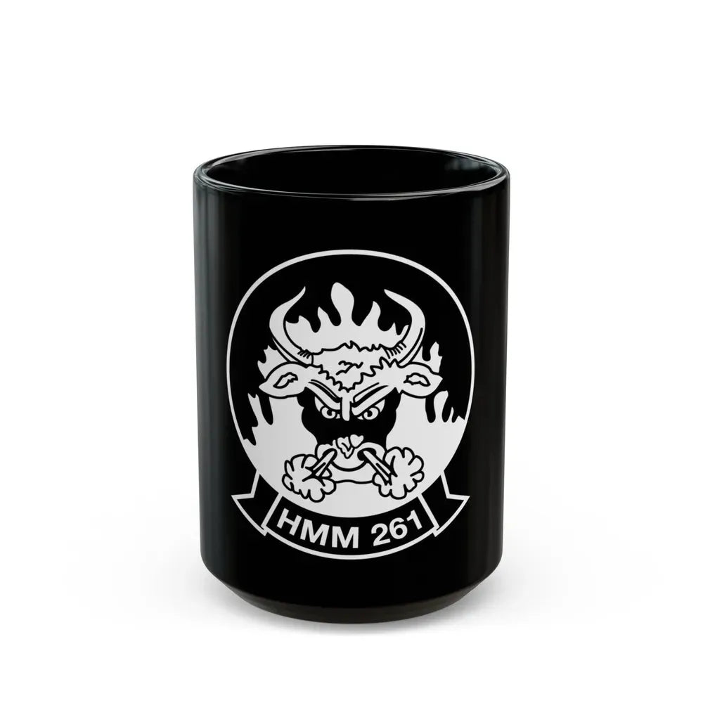 HMM 261 BW (USMC) Black Coffee Mug 15oz - Go Mug Yourself