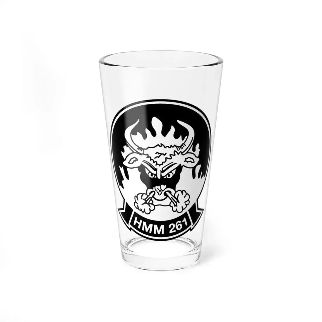 HMM 261 BW (USMC) Pint Glass 16oz 16oz - Go Mug Yourself