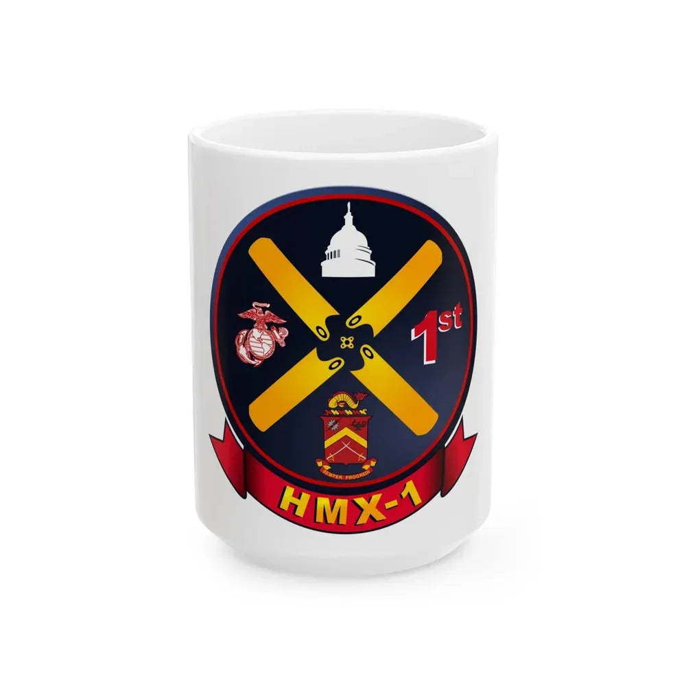 HMX 1 (USMC) White Coffee Mug 15oz - Go Mug Yourself
