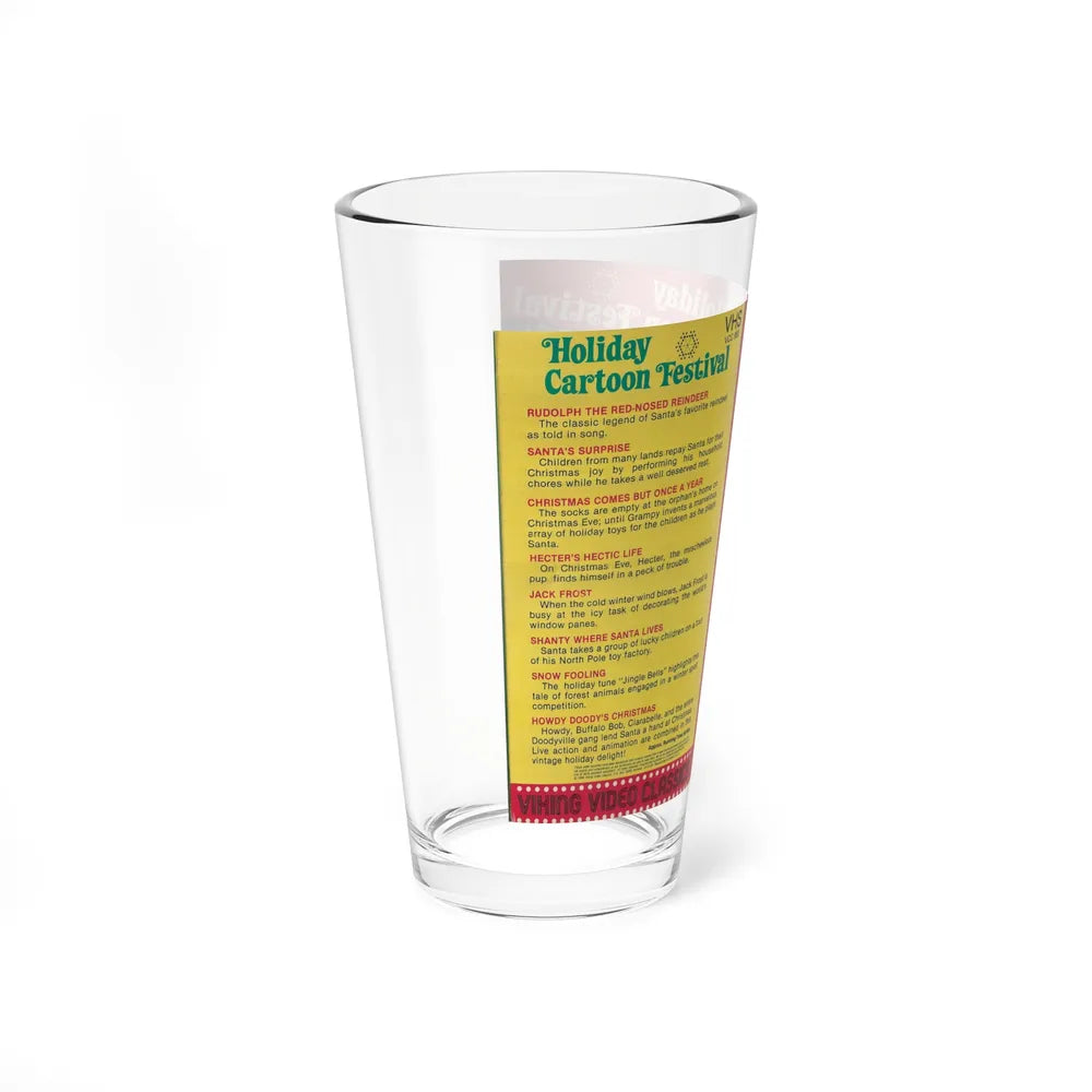 HOLIDAY CARTOON FESTIVAL (VHS COVER) Pint Glass 16oz - Go Mug Yourself
