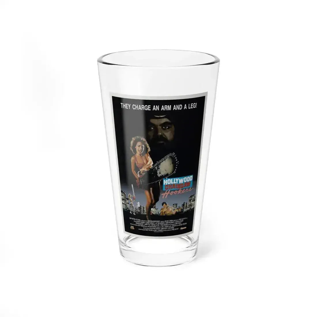 HOLLYWOOD CHAINSAW HOOKERS 1988 Movie Poster - Pint Glass 16oz 16oz - Go Mug Yourself