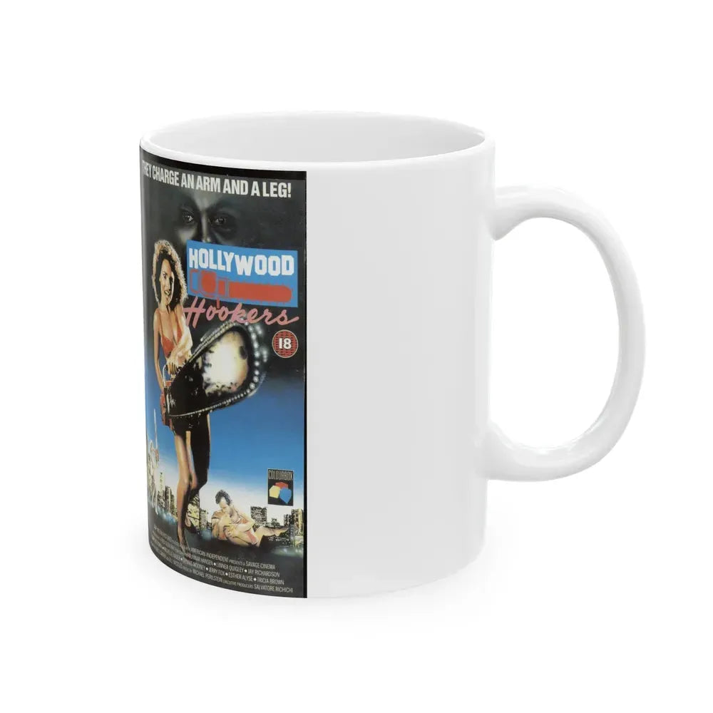 HOLLYWOOD HOOKERS (VHS COVER) - White Coffee Mug - Go Mug Yourself