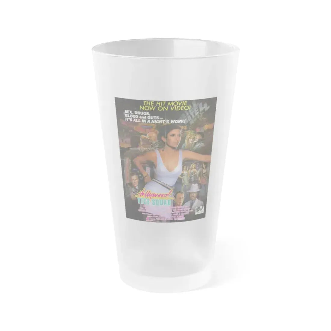 HOLLYWOOD VICE SQUAD (2) 1986 Movie Poster - Frosted Pint Glass 16oz 16oz Frosted - Go Mug Yourself
