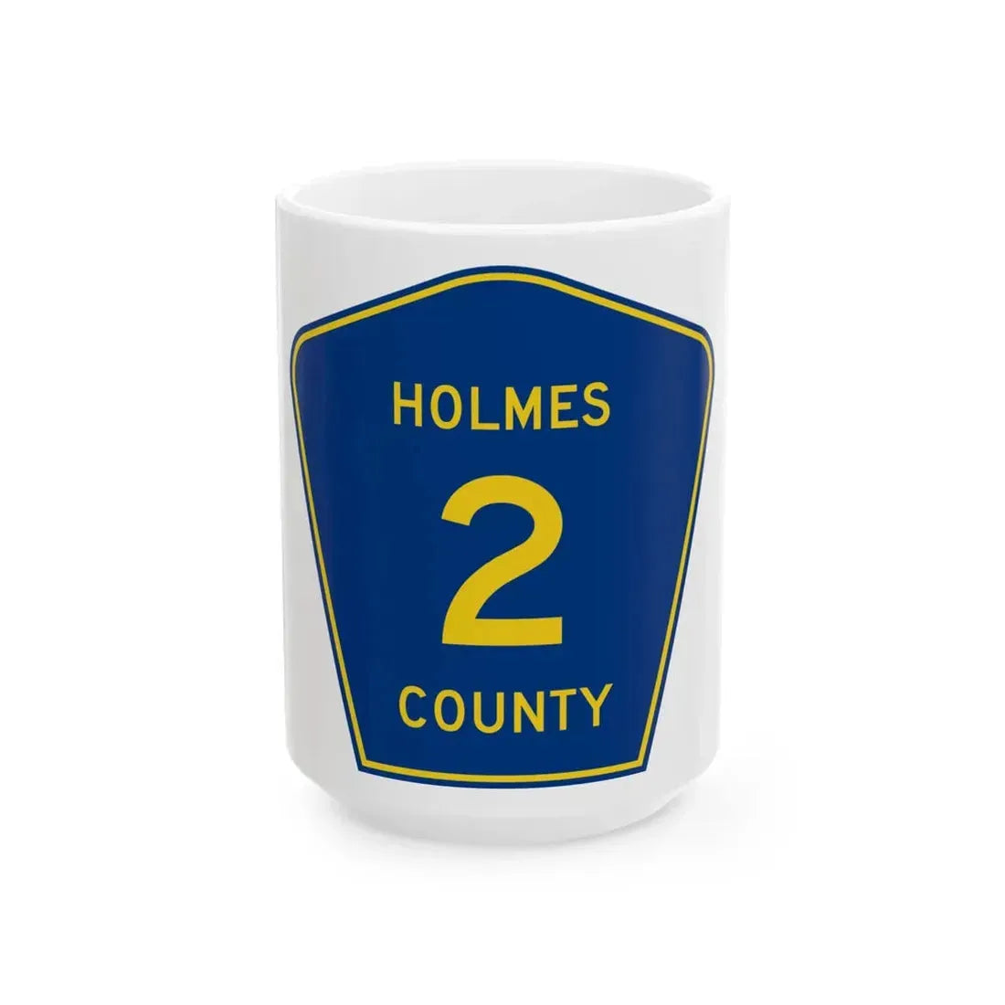 Holmes County 2 (Florida) (Road Sign) White Coffee Mug 15oz - Go Mug Yourself