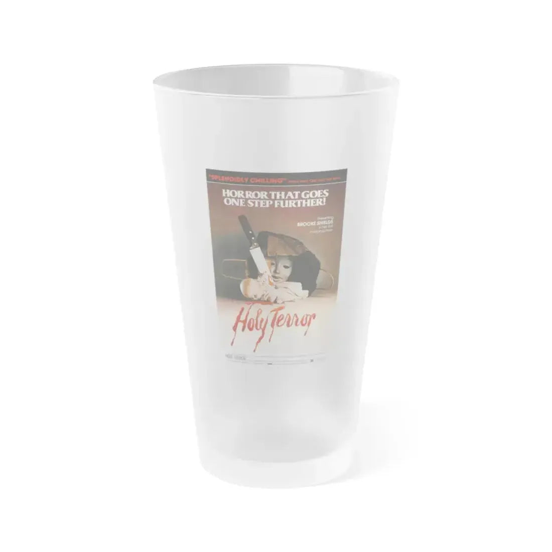 HOLY TERROR 1976 Movie Poster - Frosted Pint Glass 16oz 16oz Frosted - Go Mug Yourself