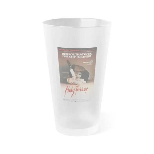 HOLY TERROR 1976 Movie Poster - Frosted Pint Glass 16oz 16oz Frosted - Go Mug Yourself