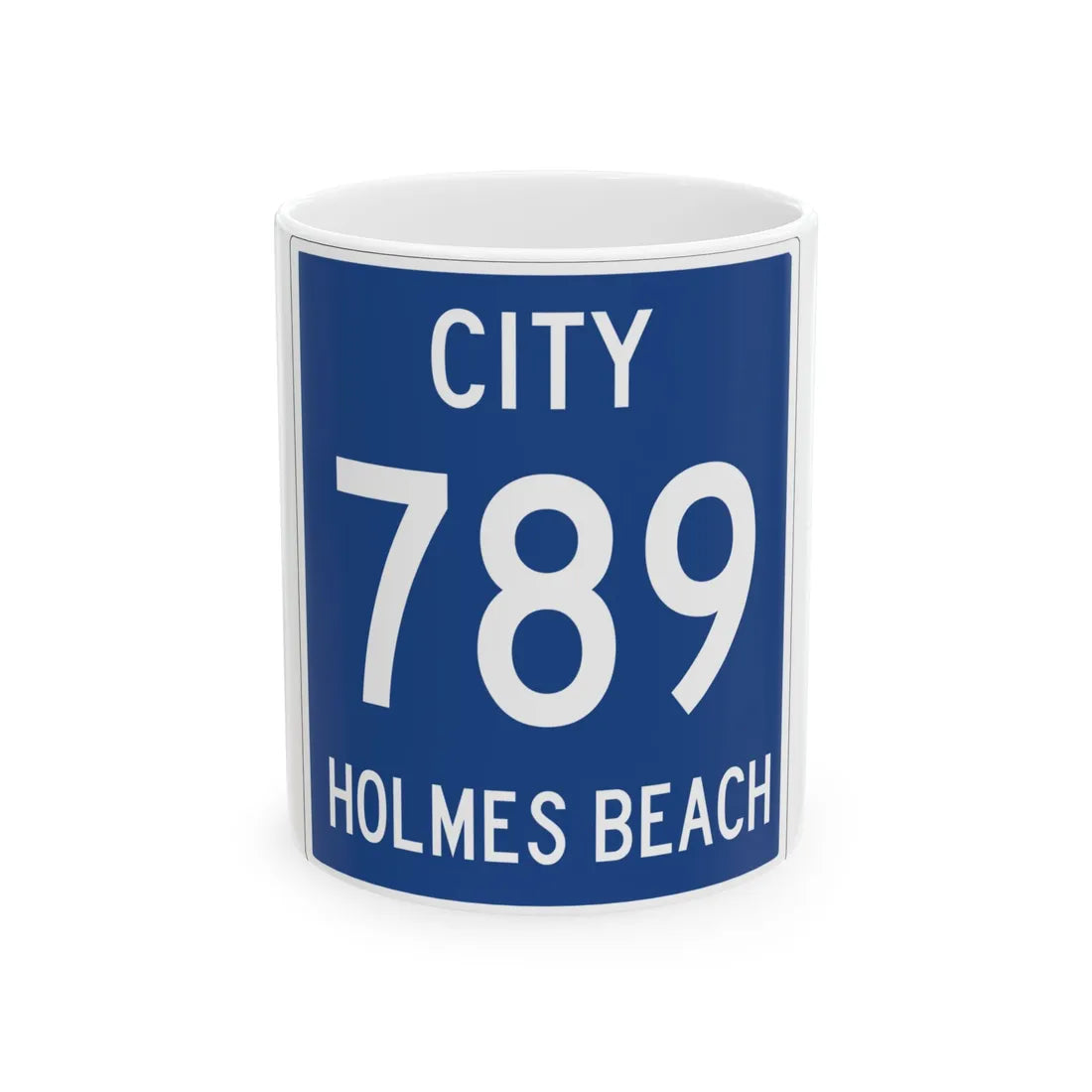 Homes beach city 789 shield (Florida) (Road Sign) White Coffee Mug 11oz - Go Mug Yourself