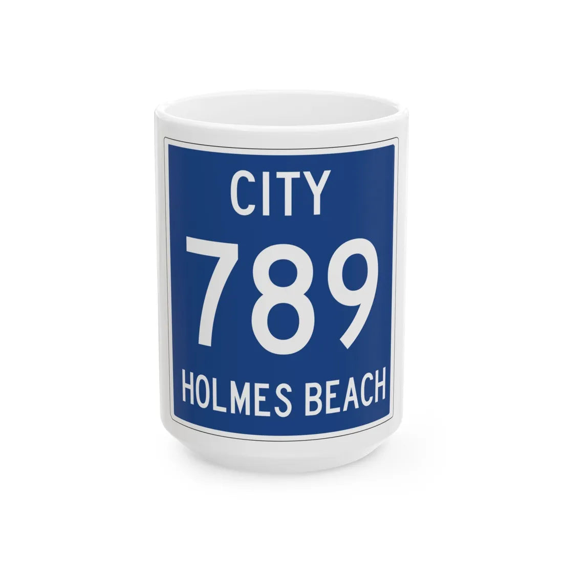 Homes beach city 789 shield (Florida) (Road Sign) White Coffee Mug 15oz - Go Mug Yourself