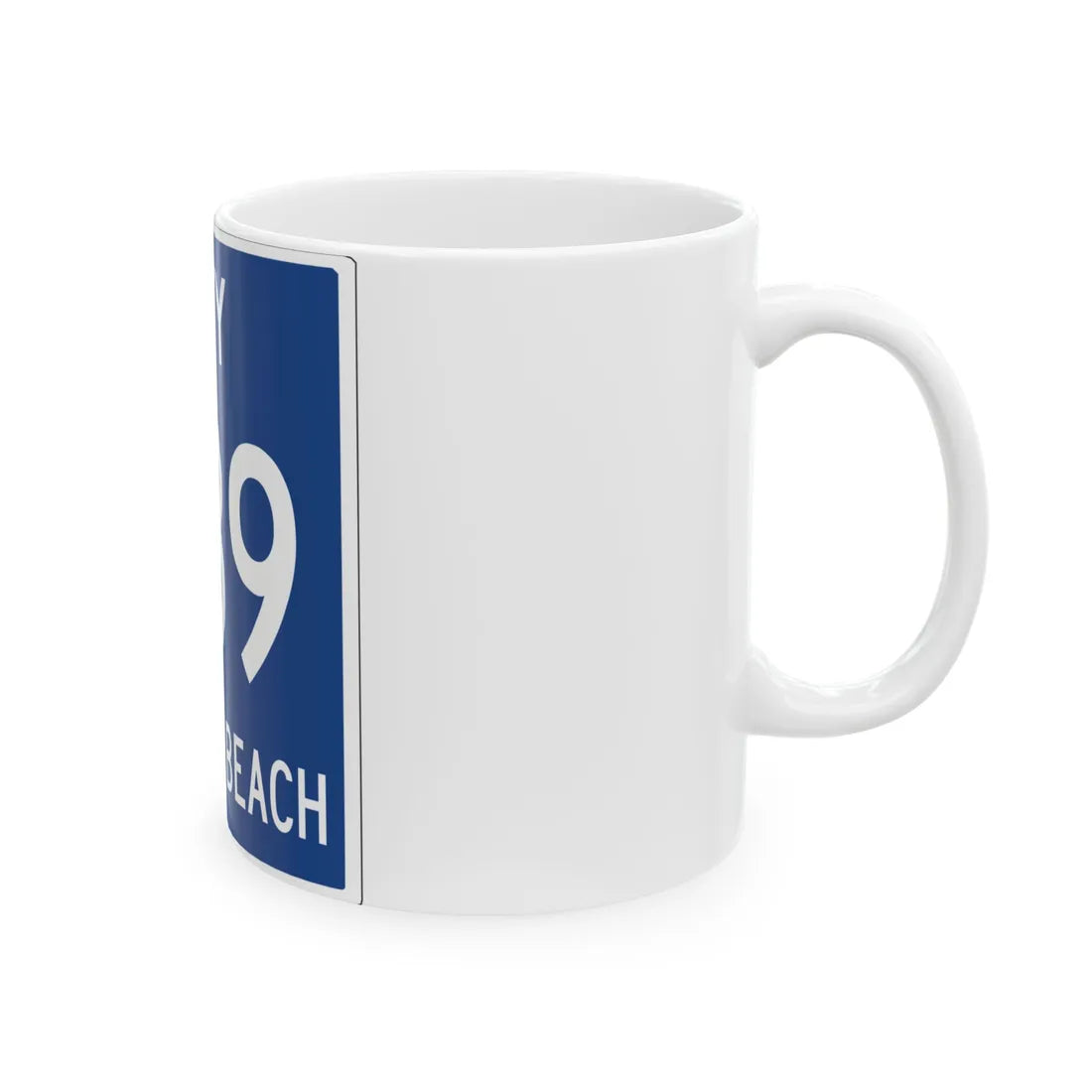 Homes beach city 789 shield (Florida) (Road Sign) White Coffee Mug - Go Mug Yourself