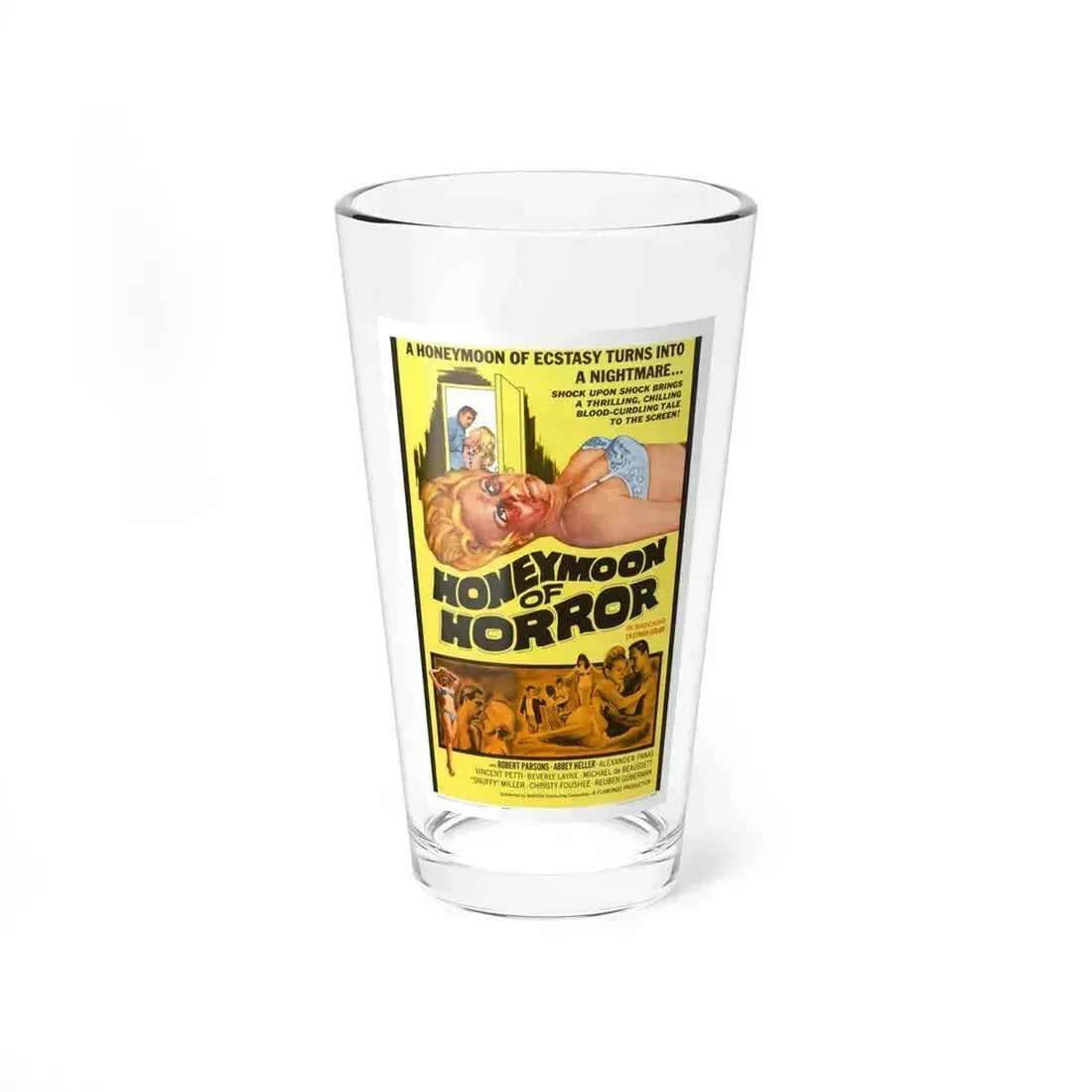 HONEYMOON OF HORROR 1964 Movie Poster - Pint Glass 16oz 16oz - Go Mug Yourself