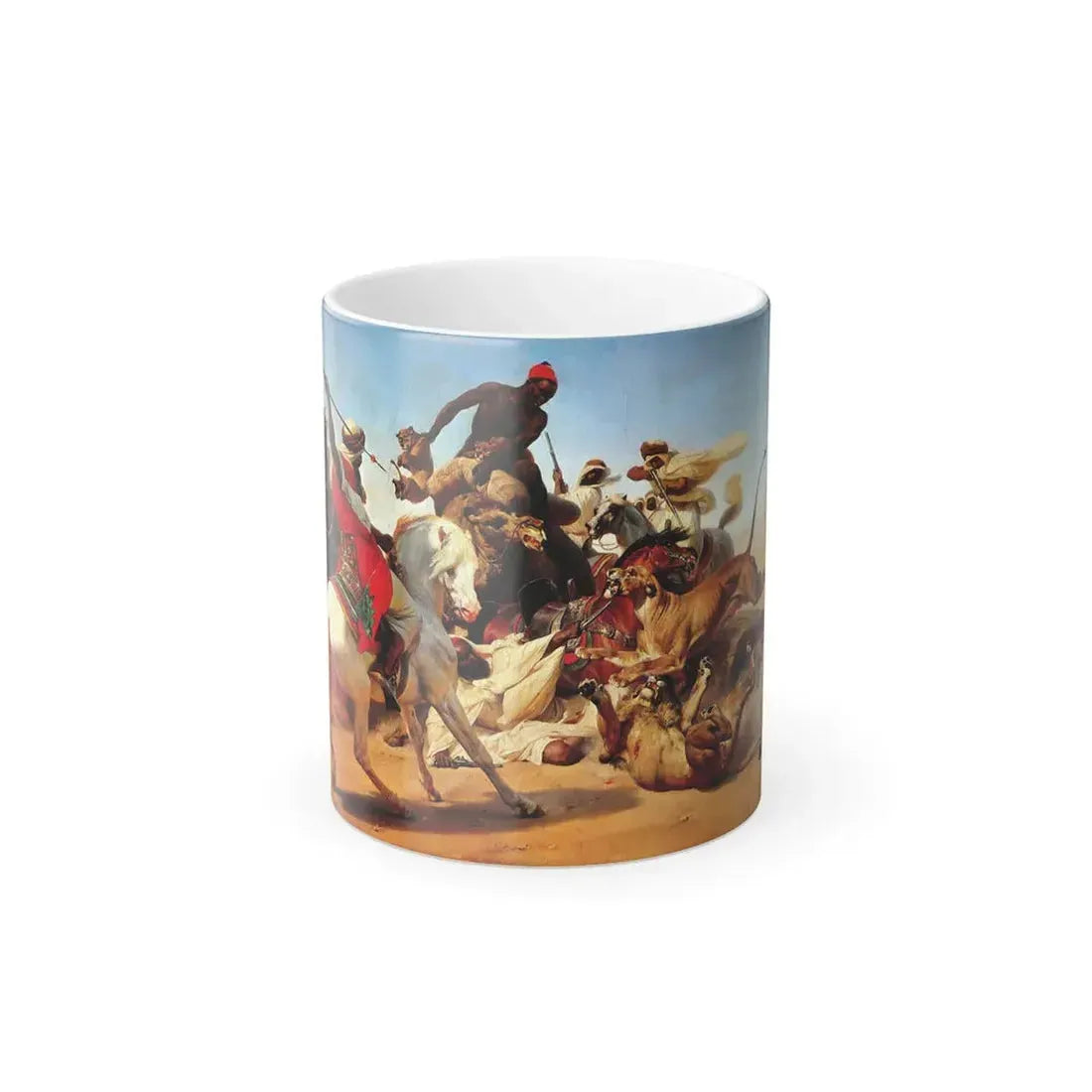 Horace Vernet (1789-1863) the lion hunt - 1836 - Color Changing Mug 11oz 11oz - Go Mug Yourself