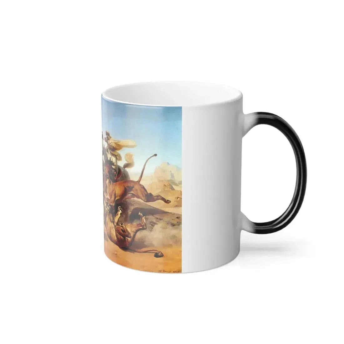Horace Vernet (1789-1863) the lion hunt - 1836 - Color Changing Mug 11oz - Go Mug Yourself