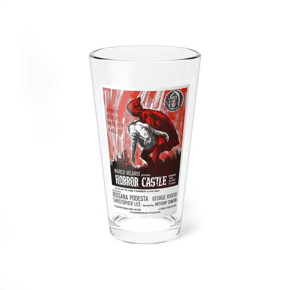 HORROR CASTLE (THE VIRGIN OF NUREMBERG) 1963 Movie Poster - Pint Glass 16oz 16oz - Go Mug Yourself