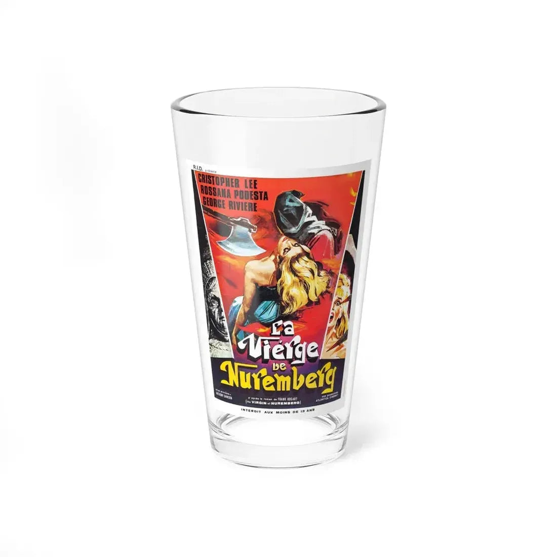 HORROR CASTLE (THE VIRGIN OF NUREMBERG) (FRENCH) 2 1963 Movie Poster - Pint Glass 16oz 16oz - Go Mug Yourself