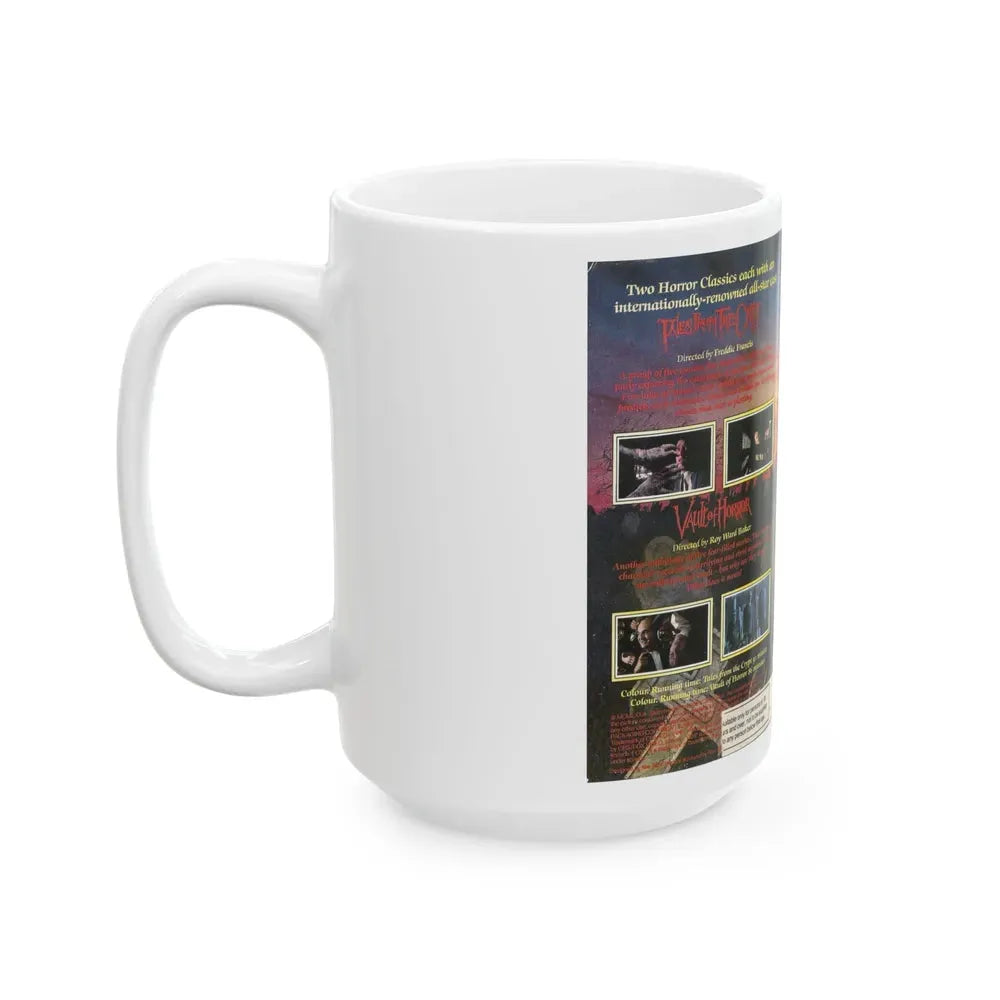 HORROR DOUBLE BILL VAULT OF HORROR TALES FROM THE CRYPT (VHS COVER) - White Coffee Mug - Go Mug Yourself