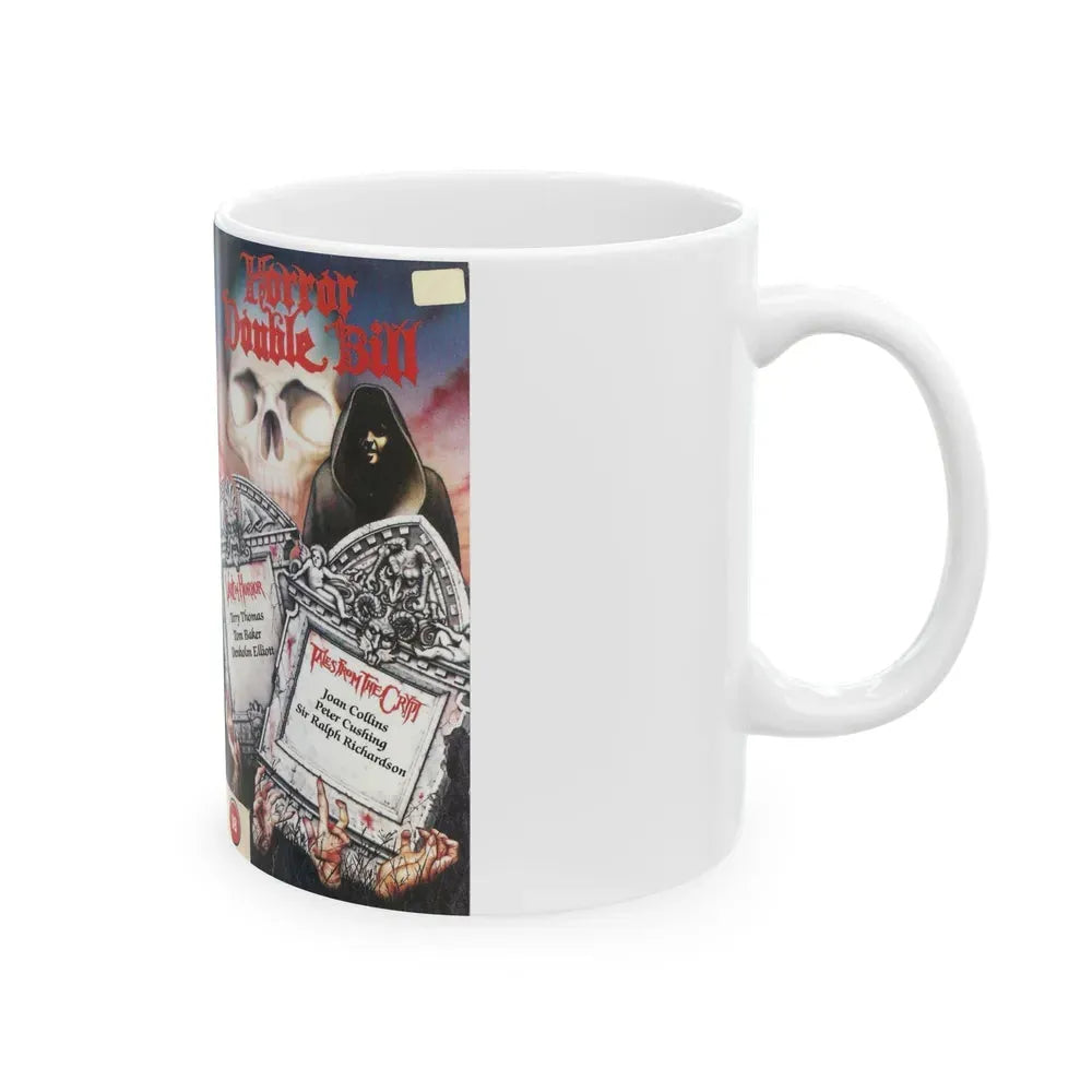 HORROR DOUBLE BILL VAULT OF HORROR TALES FROM THE CRYPT (VHS COVER) - White Coffee Mug - Go Mug Yourself