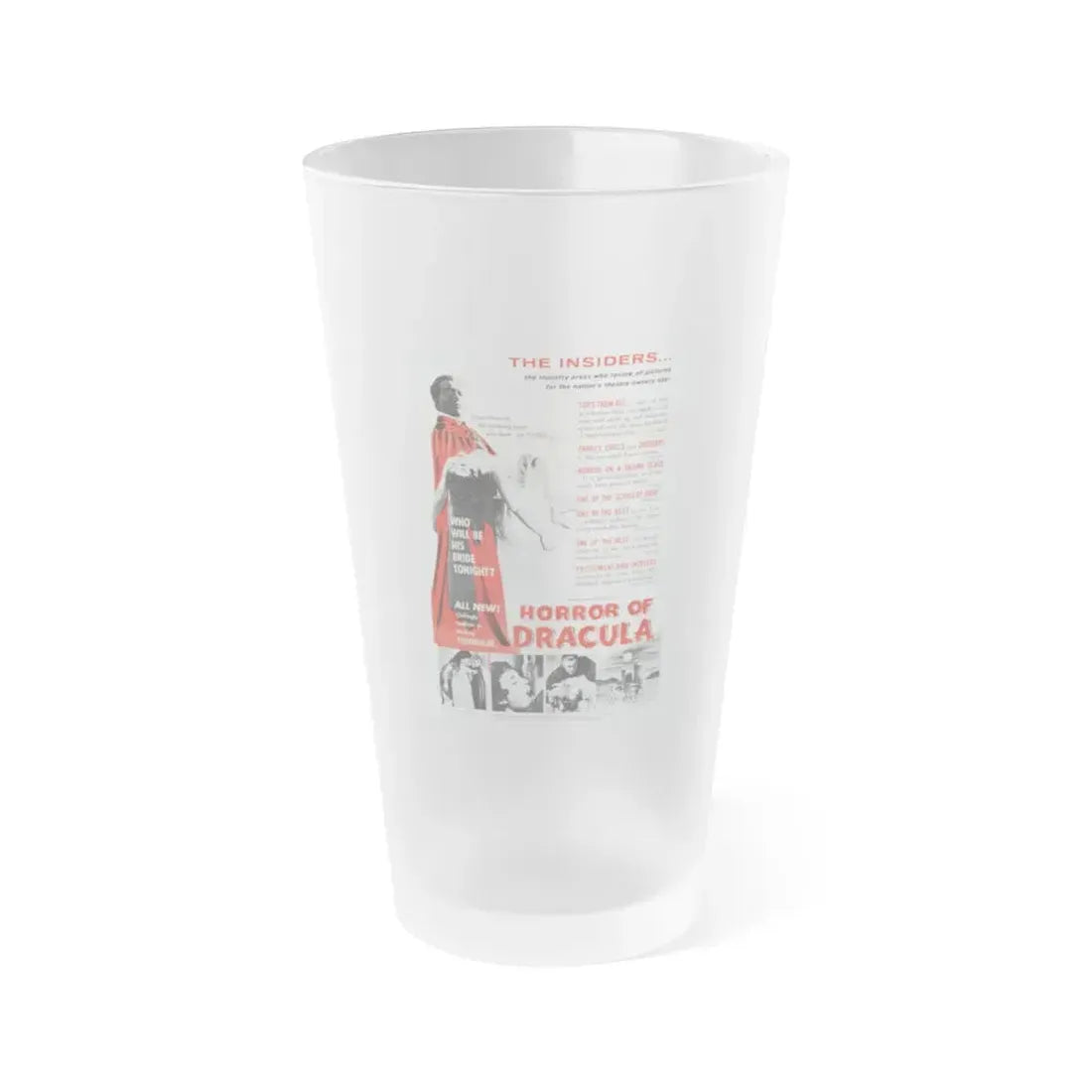HORROR OF DRACULA (4) 1958 Movie Poster - Frosted Pint Glass 16oz Default Title - Go Mug Yourself