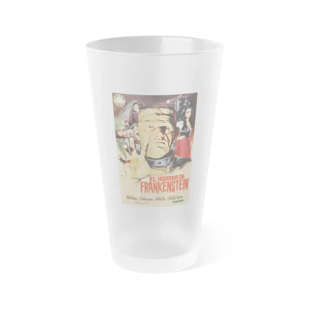 HORROR OF FRANKENSTEIN (SPANISH) 1970 Movie Poster - Frosted Pint Glass 16oz Default Title - Go Mug Yourself