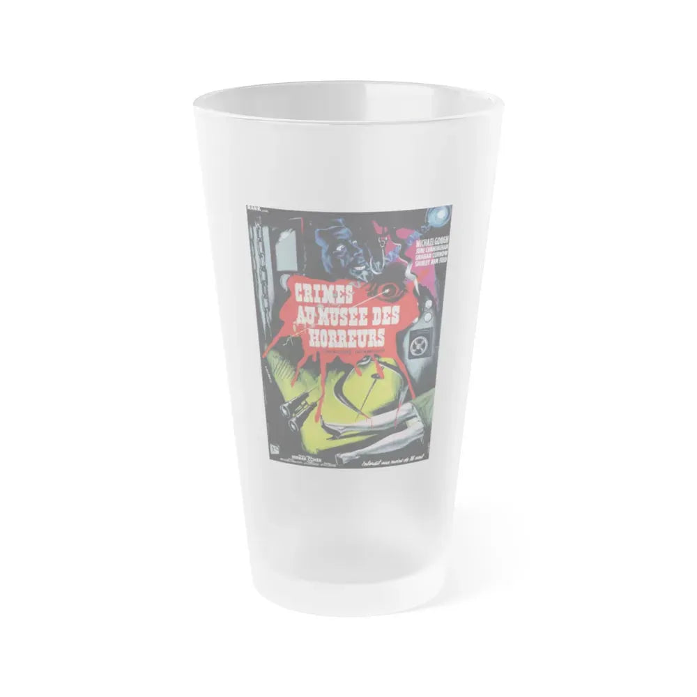 HORRORS OF THE BLACK MUSEUM (FRENCH) 1959 Movie Poster - Frosted Pint Glass 16oz 16oz Frosted - Go Mug Yourself